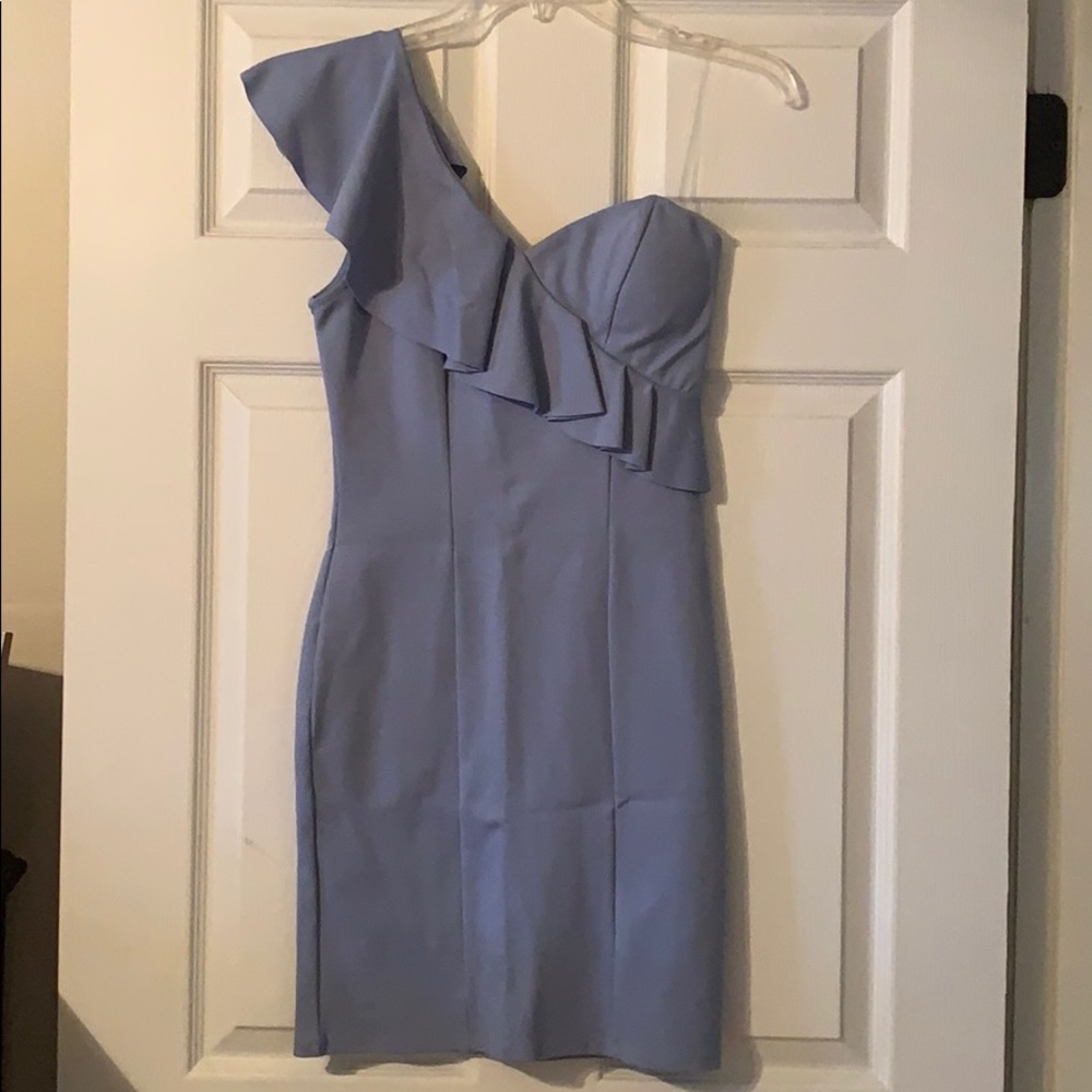 Boutique one shoulder ruffle dress